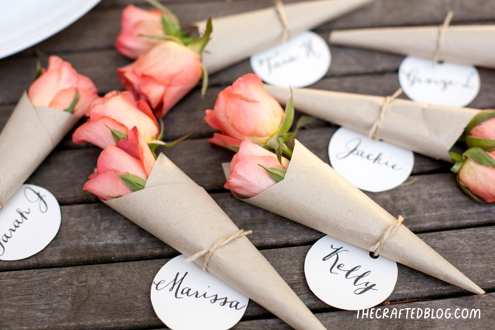 flower posy placecards