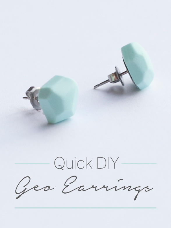 DIY geometric polymer clay earrings.