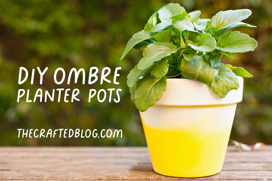 DIY yellow ombre planter pot